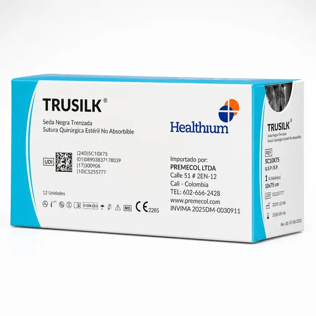 Caja de sutura no absorbible Healthium Trusilk de seda