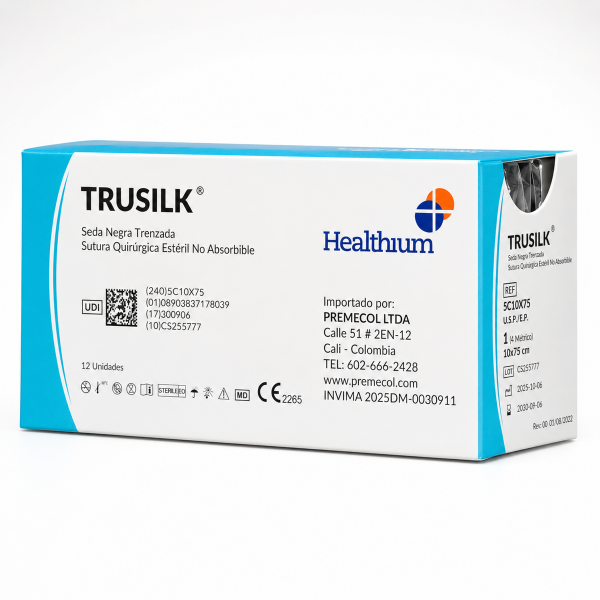TRUSILK BLACK 2-0 75CM 1/2 CIRCLE TAPER POINT 26MM Imagen principal del producto